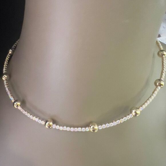 18k gold filled Elegant Gold tennis adjustable Chocker - Picture 3 of 3